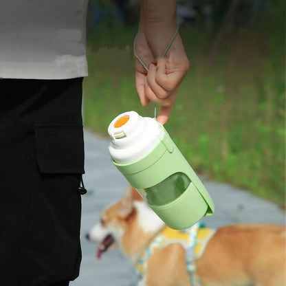 3-in-1 Travel Water Bottle for Cats - Water, Food and Foldable Bowl