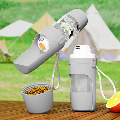 3-in-1 Travel Water Bottle for Cats - Water, Food and Foldable Bowl